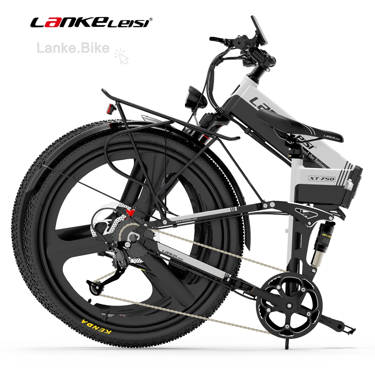 LANKELEISI XT750 Sports Edition Folding Electric Mountain Bike – 500W Motor, 12.8Ah Battery, 26” Tires