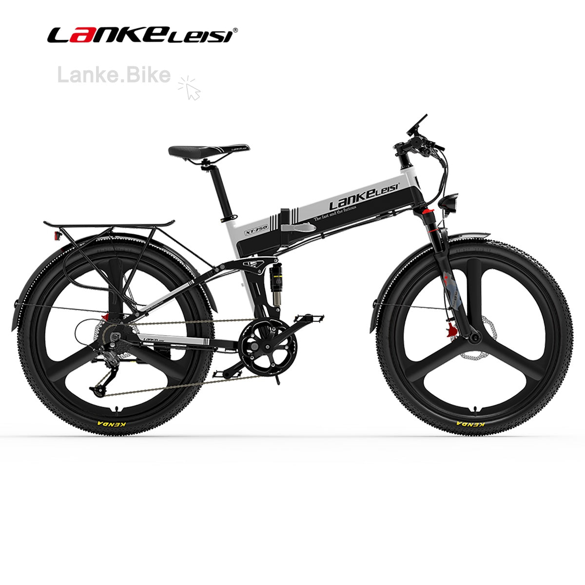 LANKELEISI XT750 Sports Edition Folding Electric Mountain Bike – 500W Motor, 12.8Ah Battery, 26” Tires