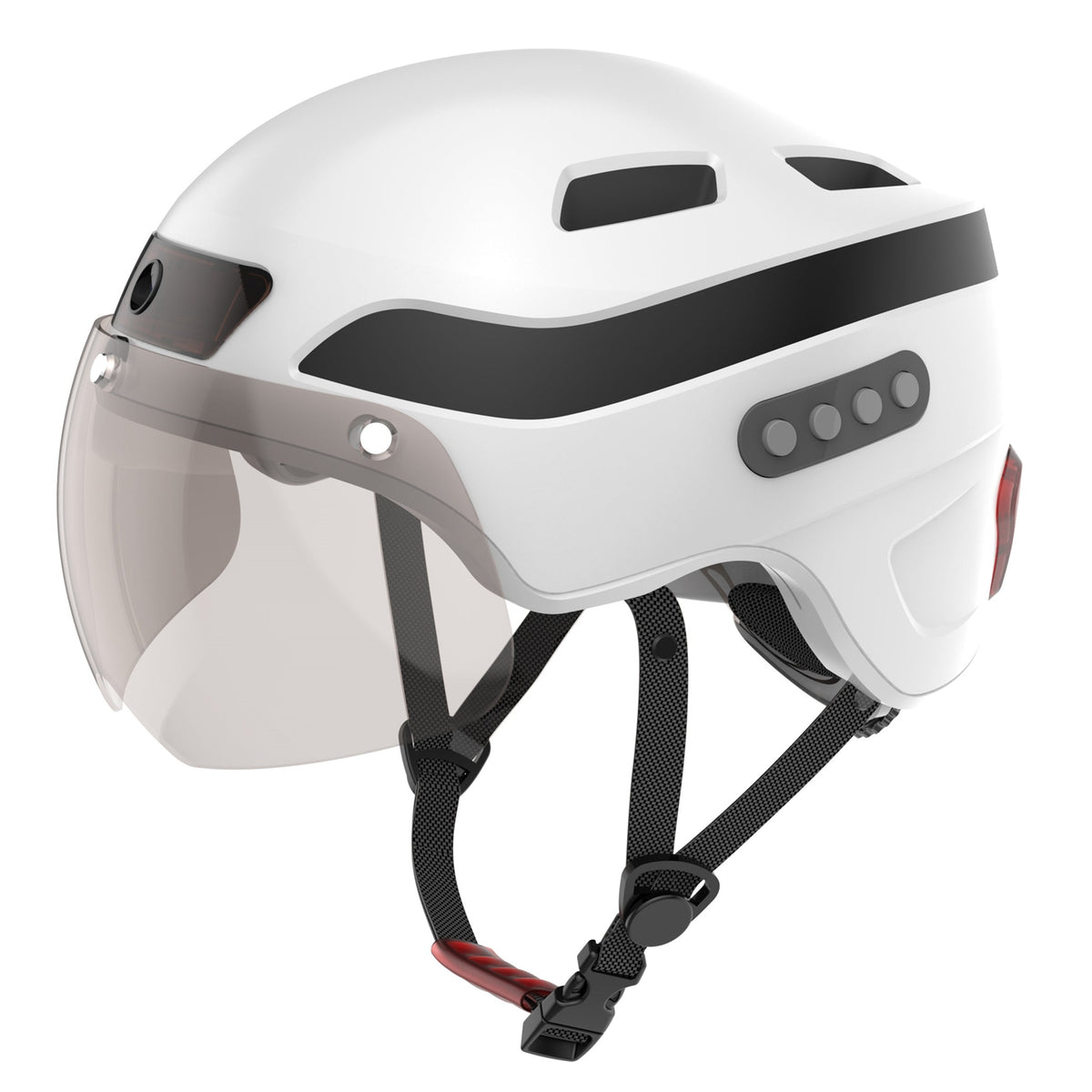 HA03D smart helmet white colour - 1080P camera, turn signals, BT5.0 intercom