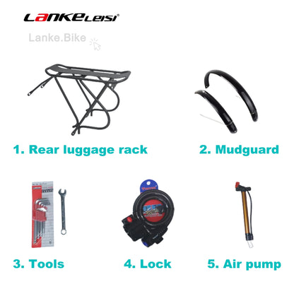 LANKELEISI XT750 Sports Edition Folding Electric Mountain Bike – 500W Motor, 12.8Ah Battery, 26” Tires