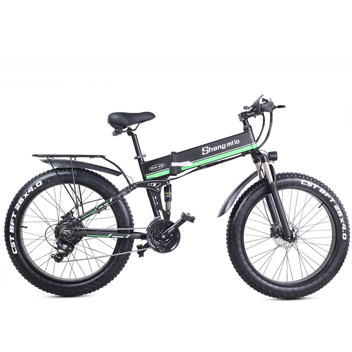 MX01 26 Inch Folding Electric Bicycle, 48V 1000W Powerful Motor, Mountain Bike Fat Bike, 5-level Pedal Assist Snow Bike