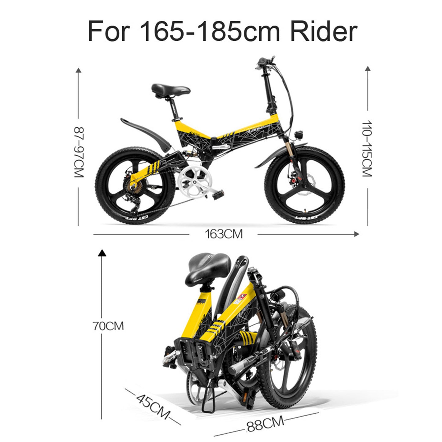 G650 20 Inch E-bike Mountain Bike Folding Electric Bike 400W 48V Lithium Battery Front and Rear Full Suspension