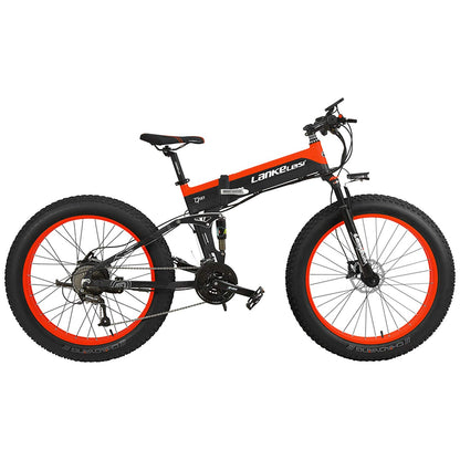 Lankeleisi T750plus 1000W 5-Grade Pedal Assist Power System Electric Fat Tire Bike, 26*4.0 Snow Tire Wheel, Both Disc Brake,Built-In Large Capacity Removable Battery,27 Speeds