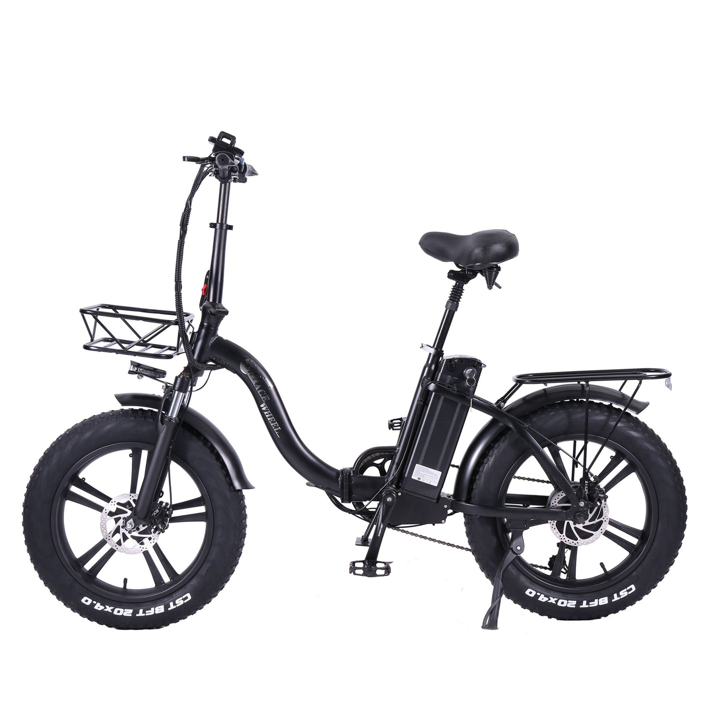 Y20 IW One-Piece Rims 750W 20X4.0 Inch Folding Fat Tire Bike, Front & Rear Disc Brakes, Large Capacity Battery