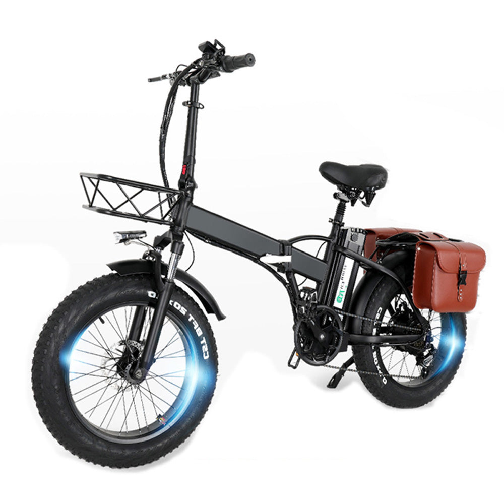 GW20 750W 20 Inch Electric Folding Bike, 4.0 Fat Tire, 48V Powerful Lithium Battery, Snow Bike, Power Assist Bicycle